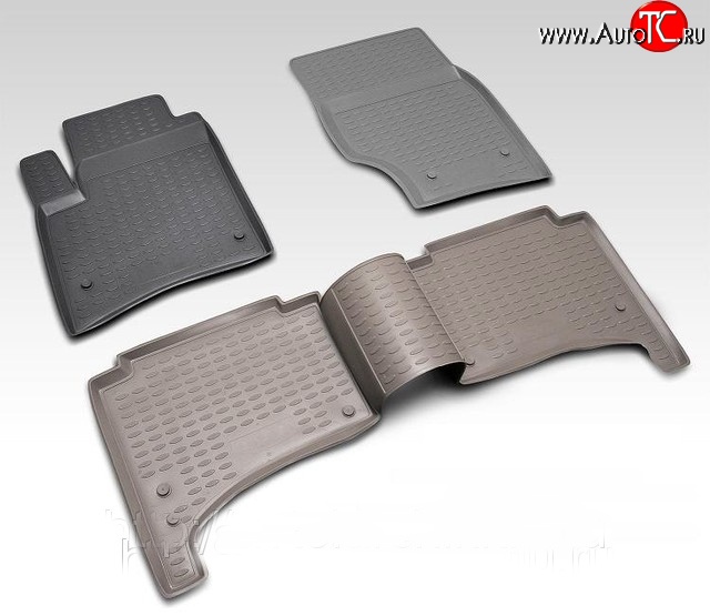 11 499 р. Комплект ковриков в салон Element 4 шт. (полиуретан, бежевые) Land Rover Range Rover 3 L322 дорестайлинг (2002-2006)  с доставкой в г. Кемерово