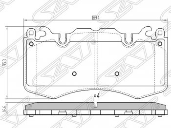 1 699 р. Колодки тормозные SAT (передние)  Land Rover Range Rover  3 L322 - Range Rover Sport ( 1 L320,  2 L494)  с доставкой в г. Кемерово. Увеличить фотографию 1