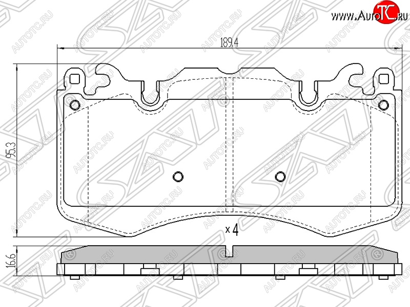 1 699 р. Колодки тормозные SAT (передние)  Land Rover Range Rover  3 L322 - Range Rover Sport ( 1 L320,  2 L494)  с доставкой в г. Кемерово