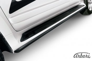 Защита штатных порогов Arbori (черная, d42 mm). Lexus GX460  J150 (2013-2022) 1-ый рестайлинг, 2-ой рестайлинг