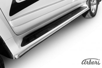 Защита штатных порогов Arbori (нержавейка, d57 mm). Lexus GX460  J150 (2013-2022) 1-ый рестайлинг, 2-ой рестайлинг