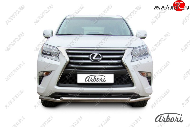 22 229 р. Защита переднего бампера Arbori (нержавейка, 2 трубы d57 и 57 mm) Lexus GX460 J150 1-ый рестайлинг (2013-2019)  с доставкой в г. Кемерово