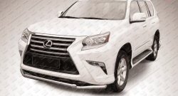 20 499 р. Двойная защита переднего бампера из труб диаметрами по 57 мм Slitkoff  Lexus GX460  J150 (2013-2022) 1-ый рестайлинг, 2-ой рестайлинг (Нержавейка, Полированная)  с доставкой в г. Кемерово. Увеличить фотографию 1