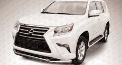 22 999 р. Двойная защита переднего бампера из труб диаметром 76 и 57 мм Slitkoff  Lexus GX460  J150 (2013-2022) 1-ый рестайлинг, 2-ой рестайлинг (Нержавейка, Полированная)  с доставкой в г. Кемерово. Увеличить фотографию 1