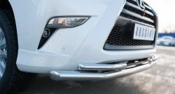 19 349 р. Защита переднего бампера (2 трубыØ63 и 42 мм, нержавейка) SLITKOFF Lexus GX460 J150 1-ый рестайлинг (2013-2019)  с доставкой в г. Кемерово. Увеличить фотографию 3