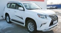 19 349 р. Защита переднего бампера (2 трубыØ63 и 42 мм, нержавейка) SLITKOFF Lexus GX460 J150 1-ый рестайлинг (2013-2019)  с доставкой в г. Кемерово. Увеличить фотографию 4