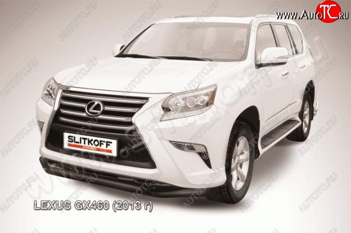 15 949 р. Защита переднего бампера из труб d57 Slitkoff (двойная)  Lexus GX460  J150 (2013-2022) 1-ый рестайлинг, 2-ой рестайлинг (Цвет: серебристый)  с доставкой в г. Кемерово