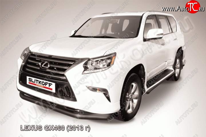 14 999 р. Защита переднего бампера из трубы d76 Slitkoff  Lexus GX460  J150 (2013-2022) 1-ый рестайлинг, 2-ой рестайлинг (Цвет: серебристый)  с доставкой в г. Кемерово