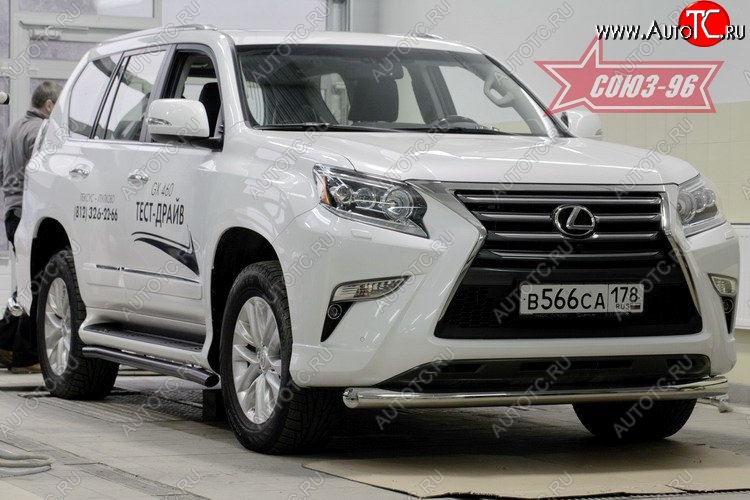 19 484 р. Защита переднего бампера одинарная Souz-96 (d76) Lexus GX460 J150 1-ый рестайлинг (2013-2019)  с доставкой в г. Кемерово