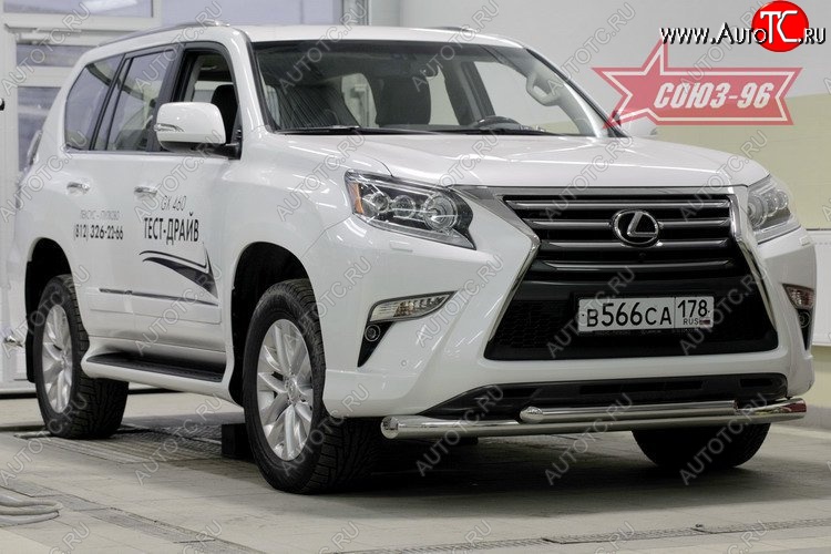 34 424 р. Защита переднего бампера двойная Souz-96 (d76/60)  Lexus GX460  J150 (2013-2022) 1-ый рестайлинг, 2-ой рестайлинг  с доставкой в г. Кемерово