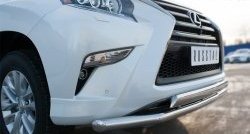 14 849 р. Защита переднего бампера (2 трубы Ø63 и 75х42 мм, нержавейка) Russtal Lexus GX460 J150 1-ый рестайлинг (2013-2019)  с доставкой в г. Кемерово. Увеличить фотографию 4