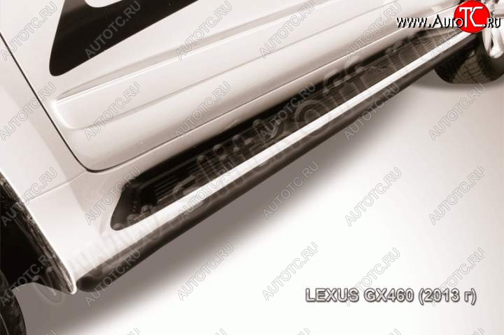 12 799 р. Защита штатного порога из труб d42 Slitkoff  Lexus GX460  J150 (2013-2022) 1-ый рестайлинг, 2-ой рестайлинг (Цвет: серебристый)  с доставкой в г. Кемерово