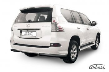 Защита заднего бампера Arbori (черная, 1 труба d76 mm). Lexus GX460 J150 1-ый рестайлинг (2013-2019)