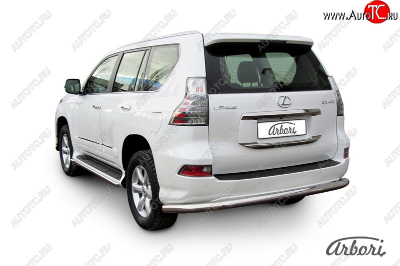22 679 р. Защита заднего бампера Arbori (нержавейка, 1 труба d76 mm).  Lexus GX460  J150 (2013-2022) 1-ый рестайлинг, 2-ой рестайлинг  с доставкой в г. Кемерово