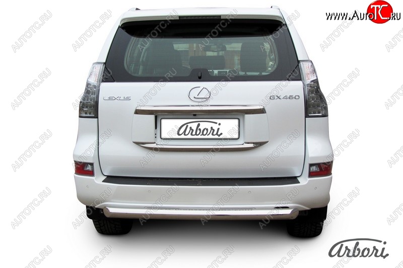 15 839 р. Защита заднего бампера Arbori (нержавейка, 1 труба d76 mm). Lexus GX460 J150 1-ый рестайлинг (2013-2019)  с доставкой в г. Кемерово
