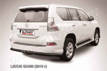 11 349 р. Защита заднего бампера из трубы d76 Slitkoff (радиусная) Lexus GX460 J150 1-ый рестайлинг (2013-2019) (Цвет: серебристый)  с доставкой в г. Кемерово. Увеличить фотографию 1