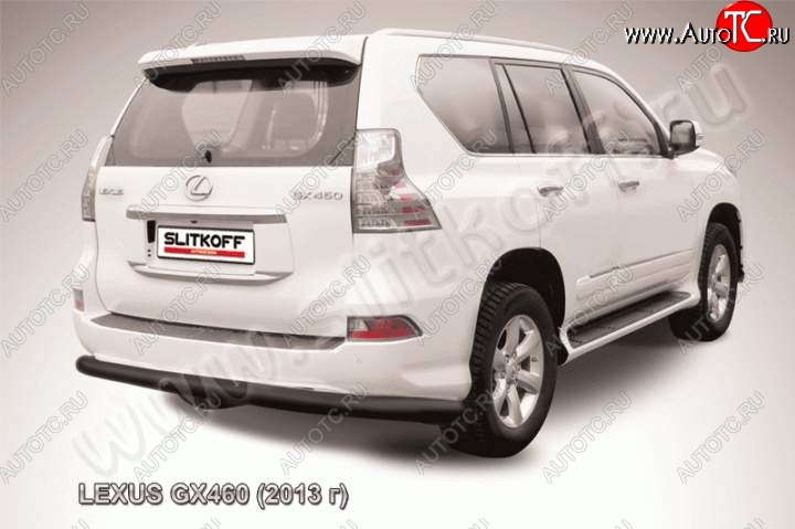 11 349 р. Защита заднего бампера из трубы d76 Slitkoff (радиусная)  Lexus GX460  J150 (2013-2022) 1-ый рестайлинг, 2-ой рестайлинг (Цвет: серебристый)  с доставкой в г. Кемерово