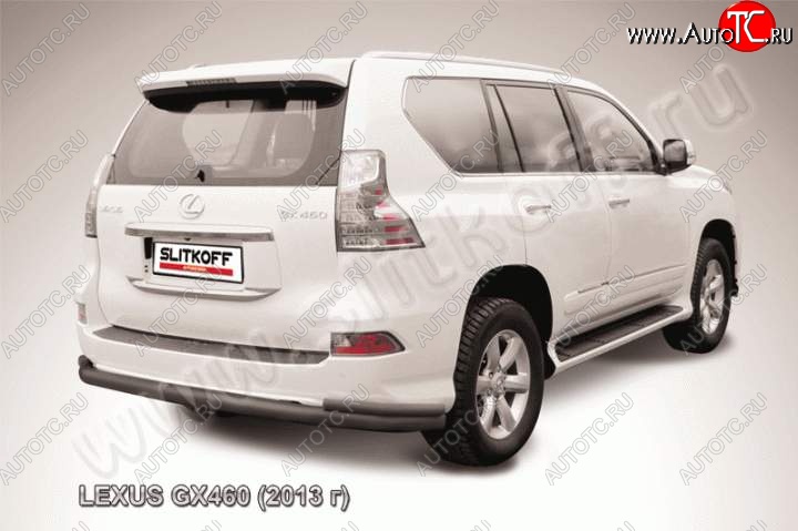17 999 р. Защита заднего бампера из труб d76+d42 Slitkoff (с уголками)  Lexus GX460  J150 (2013-2022) 1-ый рестайлинг, 2-ой рестайлинг (Цвет: серебристый)  с доставкой в г. Кемерово