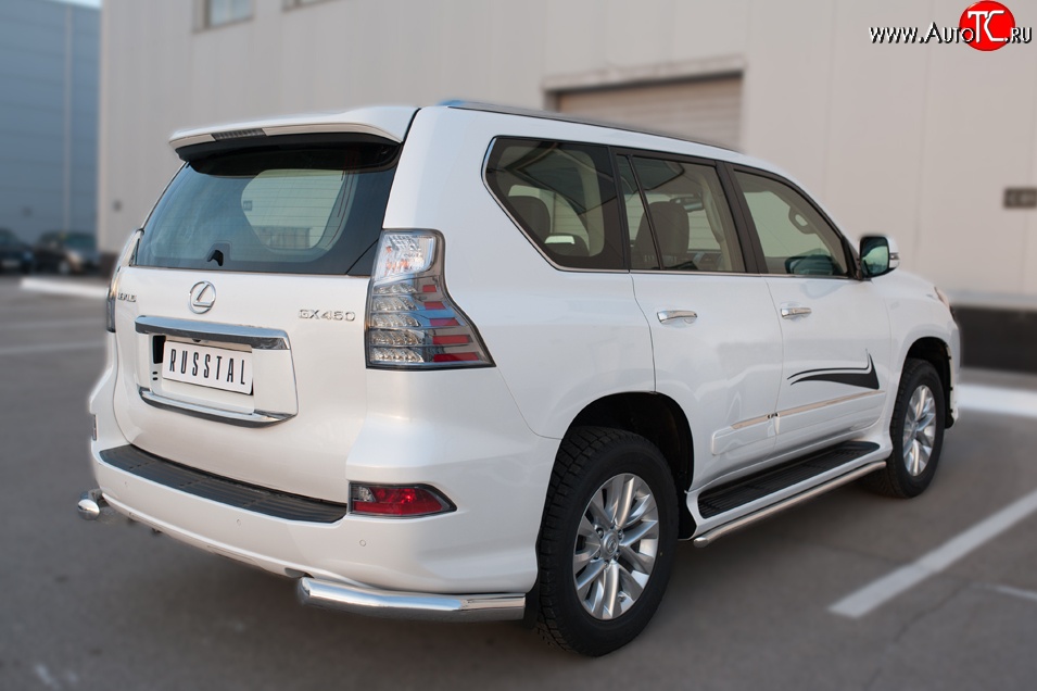 17 599 р. Защита заднего бампера (Ø76 мм уголки, нержавейка) SLITKOFF  Lexus GX460  J150 (2013-2022) 1-ый рестайлинг, 2-ой рестайлинг  с доставкой в г. Кемерово
