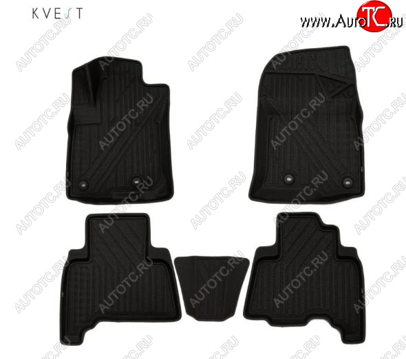 8 449 р. Комплект ковриков салона Kvest  Lexus GX460  J150 (2013-2022) 1-ый рестайлинг, 2-ой рестайлинг (Черный, черный кант)  с доставкой в г. Кемерово