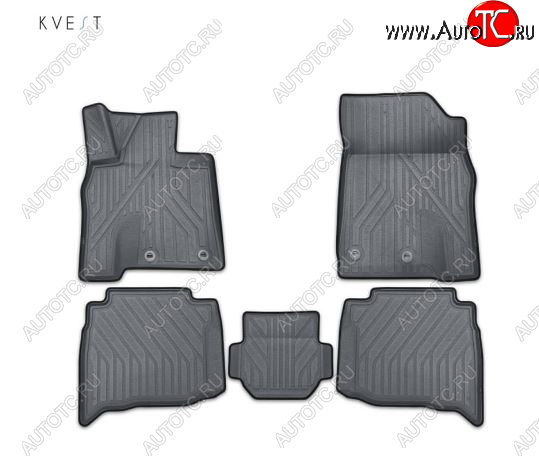 5 999 р. Комплект ковриков салона Kvest  Lexus GX460  J150 (2013-2022) 1-ый рестайлинг, 2-ой рестайлинг (Серый, черный кант)  с доставкой в г. Кемерово
