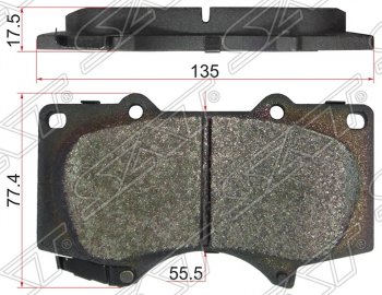 1 299 р. Колодки тормозные SAT (передние,135x77.4x17.5 mm) Toyota Land Cruiser Prado J120 (2002-2009)  с доставкой в г. Кемерово. Увеличить фотографию 1