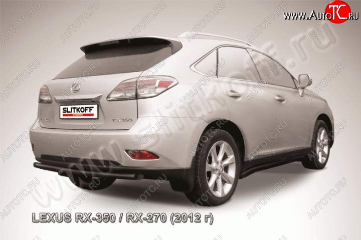 11 299 р. Защита заднего бампера из трубы d57 Slitkoff  Lexus RX  270 - RX350  AL10 (Цвет: серебристый)  с доставкой в г. Кемерово
