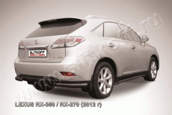 10 649 р. Защита заднего бампера из уголков d76 Slitkoff  Lexus RX  270 - RX350  AL10 (Цвет: серебристый)  с доставкой в г. Кемерово. Увеличить фотографию 1