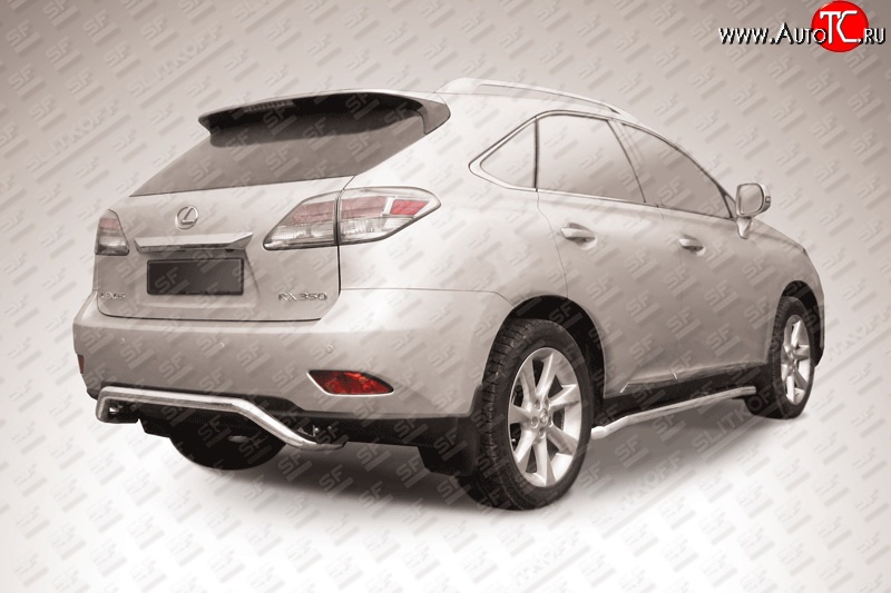 14 549 р. Фигурная защита заднего бампера диаметром 57 мм Slitkoff Lexus RX 270 AL20 дорестайлинг (2015-2019) (Нержавейка, Полированная)  с доставкой в г. Кемерово