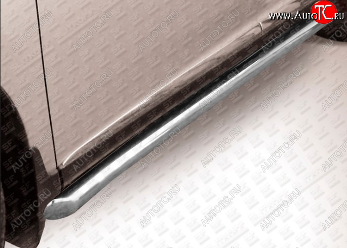 16 499 р. Защита порогов Slitkoff (Ø 76 мм, труба с гибами)  Lexus RX  270 (2015-2019) AL20 дорестайлинг (Сталь с полимерным покрытием. Цвет: серебристый)  с доставкой в г. Кемерово