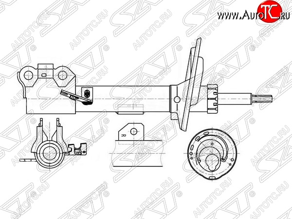 3 679 р. Правый амортизатор передний (2WD, 4WD) SAT Lexus ES350 XV40 дорестайлинг (2006-2009)  с доставкой в г. Кемерово