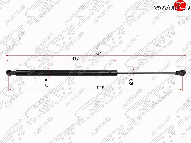 639 р. Упор капота SAT (газовый)  Lexus GS300  S190 (2005-2012) дорестайлинг, рестайлинг  с доставкой в г. Кемерово