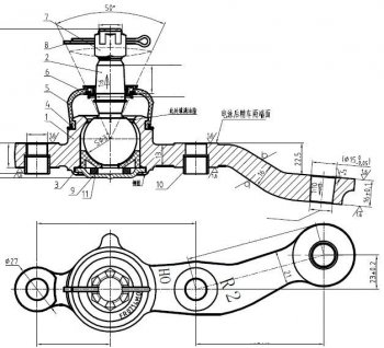 Шаровая опора передняя правая SAT Lexus GS300  S160 (1997-2001), Toyota Aristo  S160 (1997-2001)