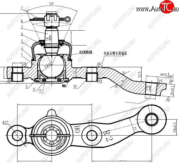 1 499 р. Шаровая опора передняя правая SAT  Lexus GS300  S160 (1997-2001), Toyota Aristo  S160 (1997-2001)  с доставкой в г. Кемерово