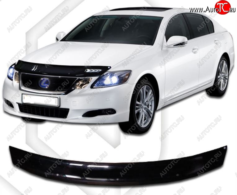2 079 р. Дефлектор капота CA-Plastiс  Lexus GS300  S190 (2005-2006) дорестайлинг (Classic черный, Без надписи)  с доставкой в г. Кемерово