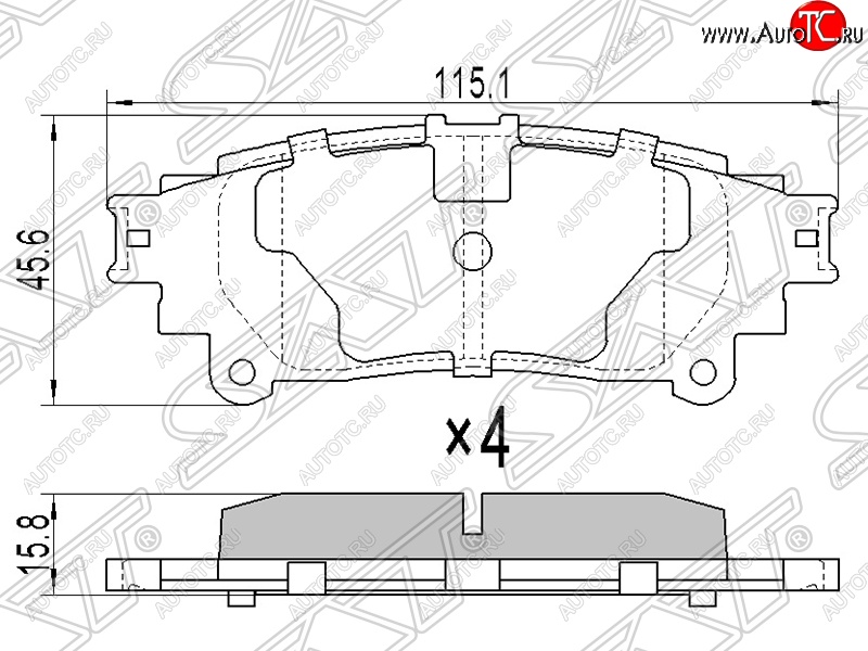 719 р. Колодки тормозные SAT (задние) Toyota Highlander XU50 дорестайлинг (2013-2017)  с доставкой в г. Кемерово