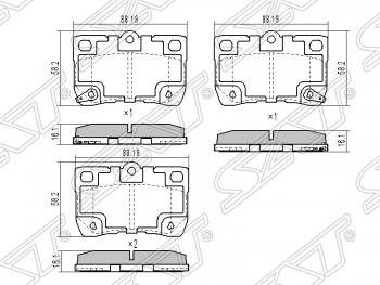 759 р. Колодки тормозные SAT (задние) Lexus GS300 S190 рестайлинг (2007-2012)  с доставкой в г. Кемерово. Увеличить фотографию 1