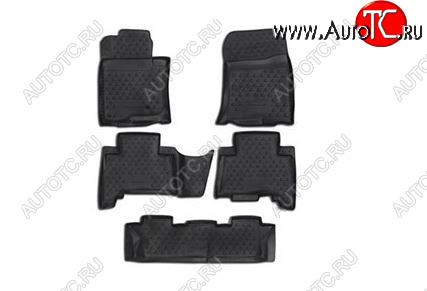 4 189 р. Комплект 3D ковриков салона Element (полиуретан) Lexus GX460 J150 1-ый рестайлинг (2013-2019) (Черные)  с доставкой в г. Кемерово