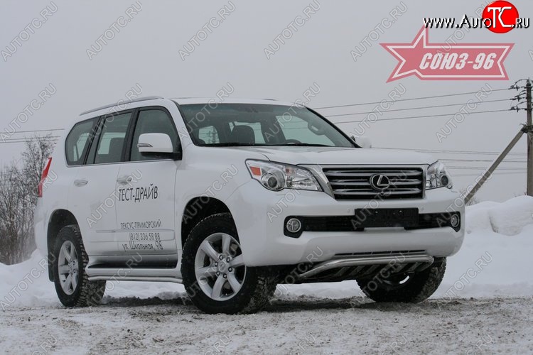 28 709 р. Защита переднего бампера Souz-96 (d60)  Lexus GX460  J150 (2009-2013) дорестайлинг  с доставкой в г. Кемерово