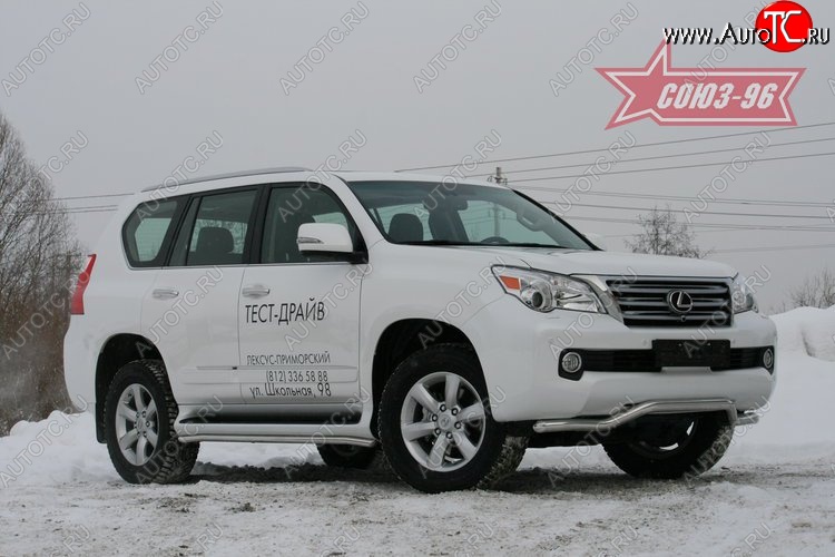 18 359 р. Защита переднего бампера одинарная Souz-96 (d60). Lexus GX460 J150 дорестайлинг (2009-2013)  с доставкой в г. Кемерово