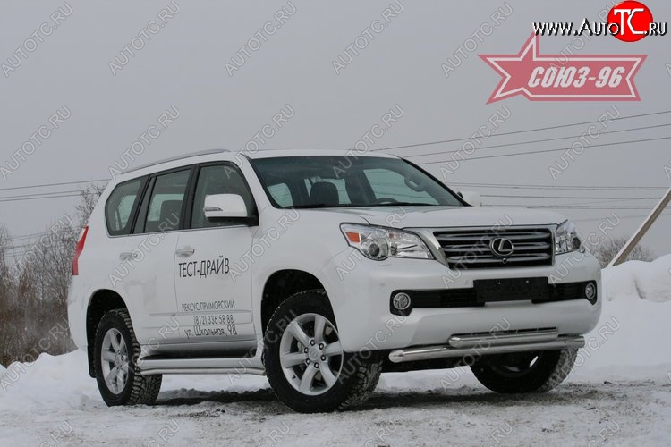 34 379 р. Защита переднего бампера двойная Souz-96 (d76/60)  Lexus GX460  J150 (2009-2013) дорестайлинг  с доставкой в г. Кемерово