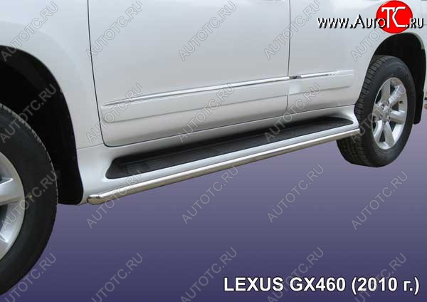 12 349 р. Защита порогов из труб d42 Slitkoff Lexus GX460 J150 дорестайлинг (2009-2013) (Цвет: серебристый)  с доставкой в г. Кемерово