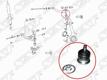 739 р. Шаровая опора верхнего рычага SAT Lexus GX460 J150 дорестайлинг (2009-2013)  с доставкой в г. Кемерово. Увеличить фотографию 2