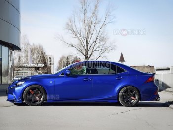 15 499 р. Накладки на пластиковые пороги (сплиттеры) MV-tuning  Lexus IS250  XE30 седан (2013-2016) дорестайлинг (Неокрашенные)  с доставкой в г. Кемерово. Увеличить фотографию 2