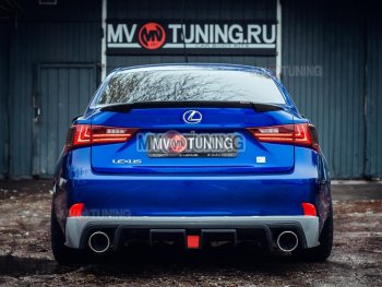 16 499 р. Диффузор заднего бампера MV tuning (со стоп сигналом и килями)  Lexus IS250  XE30 седан (2013-2016) дорестайлинг (Неокрашенный)  с доставкой в г. Кемерово. Увеличить фотографию 3