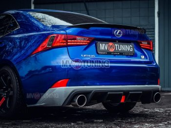 16 499 р. Диффузор заднего бампера MV tuning (со стоп сигналом и килями)  Lexus IS250  XE30 седан (2013-2016) дорестайлинг (Неокрашенный)  с доставкой в г. Кемерово. Увеличить фотографию 4