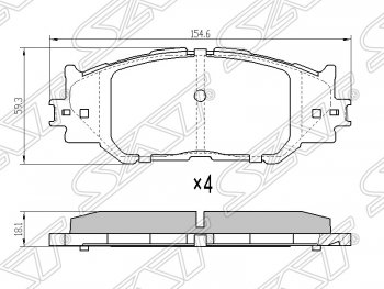 1 239 р. Колодки тормозные SAT (передние) Lexus IS250 XE20 седан дорестайлинг (2005-2013)  с доставкой в г. Кемерово. Увеличить фотографию 1