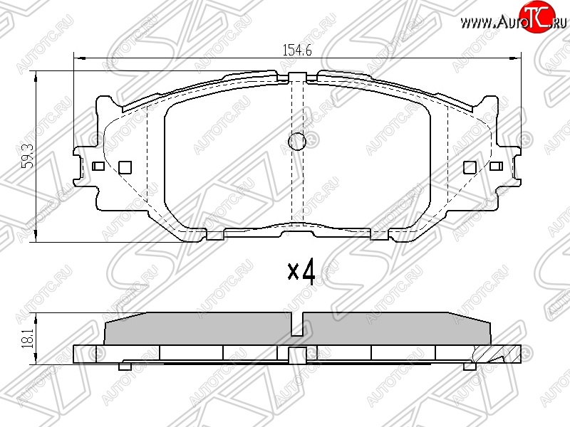 1 239 р. Колодки тормозные SAT (передние)  Lexus IS250 ( XE20,  XE30 седан) - IS350  XE20  с доставкой в г. Кемерово