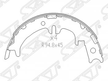 1 599 р. Колодки тормозные SAT (ручного тормоза)  Lexus IS200 ( XE10 седан,  XE10) (1998-2005), Lexus IS300  XE10 седан (1998-2005), Lexus RX300  XU30 (2003-2006), Lexus RX350  XU30 (2003-2006), Lexus RX400H  XU30 (2005-2009), Toyota Kluger  XU40 (2007-2010), Toyota Noah  1 (2001-2004)  с доставкой в г. Кемерово. Увеличить фотографию 1