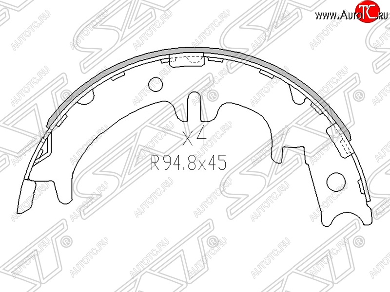 1 599 р. Колодки тормозные SAT (ручного тормоза)  Lexus IS200 ( XE10 седан,  XE10) (1998-2005), Lexus IS300  XE10 седан (1998-2005), Lexus RX300  XU30 (2003-2006), Lexus RX350  XU30 (2003-2006), Lexus RX400H  XU30 (2005-2009), Toyota Kluger  XU40 (2007-2010), Toyota Noah  1 (2001-2004)  с доставкой в г. Кемерово